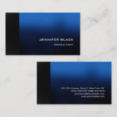Carte De Visite Professionnel élégant bleu foncé gris moderne élég (Devant / Derrière)