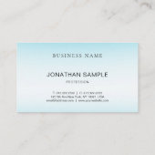 Carte De Visite Professionnel Élégant Bleu Moderne Simple Plain Lu (Dos)