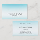 Carte De Visite Professionnel Élégant Bleu Moderne Simple Plain Lu (Devant / Derrière)