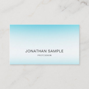 Carte De Visite Professionnel Élégant Bleu Moderne Simple Plain Lu