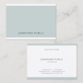 Carte De Visite Professionnel Elégant Bleu Vert Simple Modèle (Devant / Derrière)