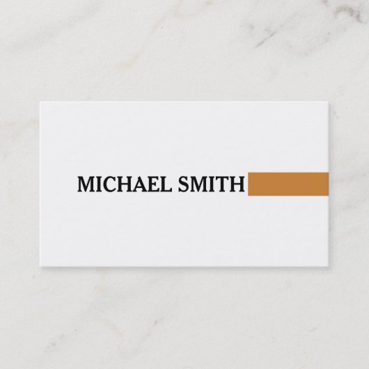 Carte De Visite Professionnel Elegant Bronze Moderne Blanc clair (Devant)