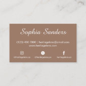 Carte De Visite Professionnel Élégant Chaud Taupe Terrain Blanc Ne (Devant)