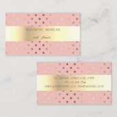 Carte De Visite Professionnel Élégant Chic Pois, Rayures (Devant / Derrière)