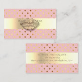 Carte De Visite Professionnel Élégant Chic Pois, Rayures (Devant / Derrière)