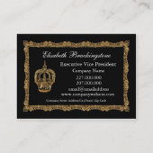 Carte De Visite Professionnel élégant de couronne de Royalee (Dos)