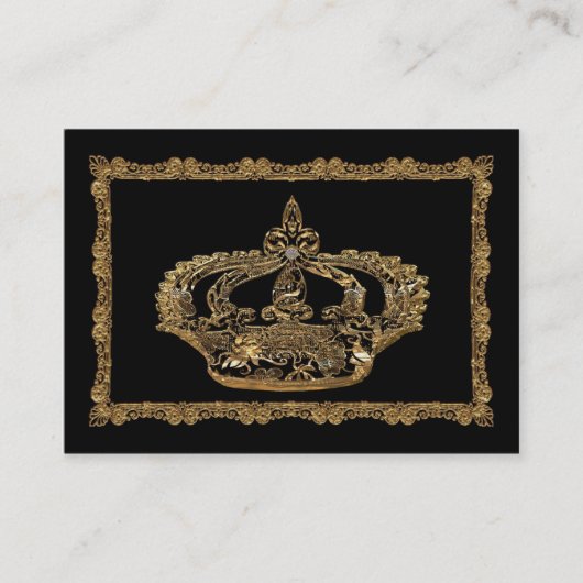 Carte De Visite Professionnel élégant de couronne de Royalee (Devant)