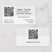 Carte De Visite Professionnel élégant de l'informaticien de code (Devant / Derrière)