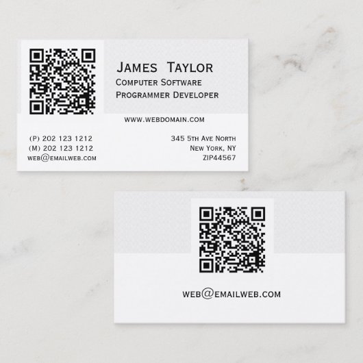 Carte De Visite Professionnel élégant de l'informaticien de code (Devant / Derrière)