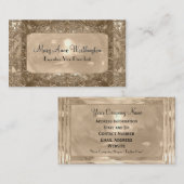 Carte De Visite Professionnel élégant de perle de Janyet (Devant / Derrière)