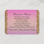 Carte De Visite Professionnel élégant de rose de pétale de (Dos)