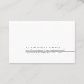 Carte De Visite Professionnel Élégant Design simple Moderne Plain (Dos)