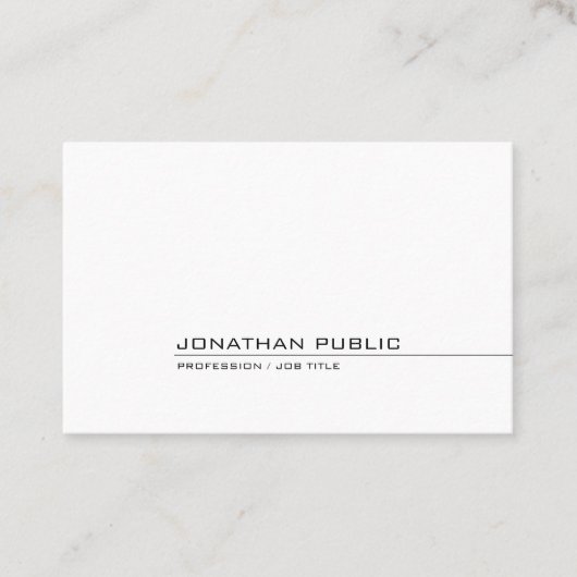 Carte De Visite Professionnel Élégant Design simple Moderne Plain (Devant)