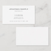 Carte De Visite Professionnel Élégant Design simple Moderne Plain (Devant / Derrière)