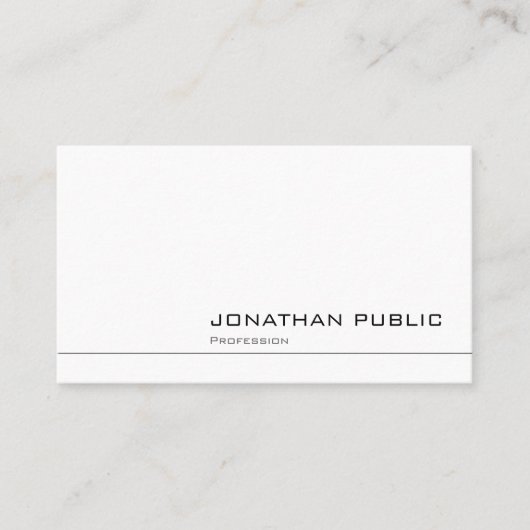 Carte De Visite Professionnel Élégant Design simple Plain Moderne (Devant)