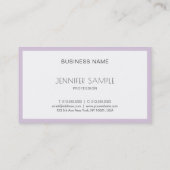 Carte De Visite Professionnel élégant élégant clair violet violet  (Dos)