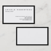 Carte de visite professionnel élégant et blanc cla (Devant / Derrière)