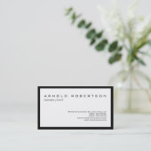 Carte de visite professionnel élégant et blanc cla (Debout devant)