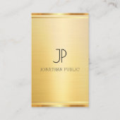 Carte De Visite Professionnel Elegant Faux Gold Modèle vertical (Devant)
