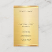 Carte De Visite Professionnel Elegant Faux Gold Modèle vertical (Dos)