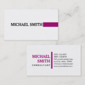 Carte De Visite Professionnel Élégant Flirt Moderne Blanc clair (Devant / Derrière)