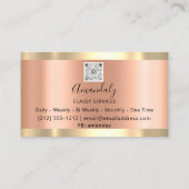 Carte De Visite Professionnel Elegant Gold QR Code Logo Coral (Dos)