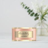 Carte De Visite Professionnel Elegant Gold QR Code Logo Coral (Debout devant)