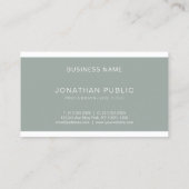 Carte De Visite Professionnel Elegant Green Clean Design Luxe (Dos)