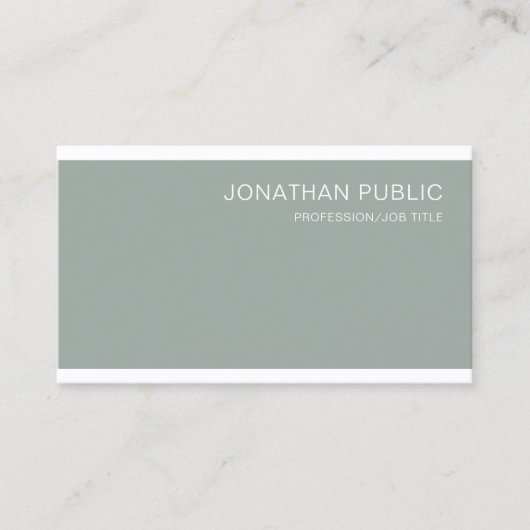 Carte De Visite Professionnel Elegant Green Clean Design Luxe (Devant)