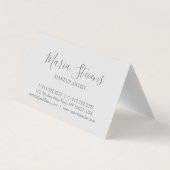 Carte De Visite Professionnel élégant gris et blanc plié (Dos)