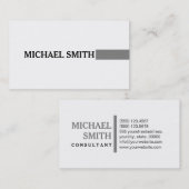 Carte De Visite Professionnel Élégant Gris Moderne Blanc clair (Devant / Derrière)