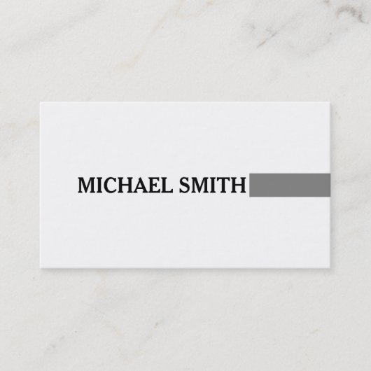 Carte De Visite Professionnel Élégant Gris Moderne Blanc clair (Devant)
