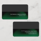 Carte De Visite Professionnel élégant gris vert moderne élégant (Devant / Derrière)