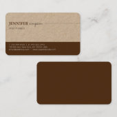 Carte De Visite Professionnel Élégant Kraft Brown (Devant / Derrière)
