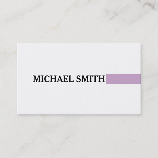 Carte De Visite Professionnel Élégant Lilac Moderne Blanc clair (Devant)