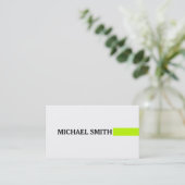 Carte De Visite Professionnel Élégant Lime Moderne Blanc clair (Debout devant)