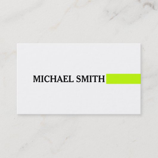Carte De Visite Professionnel Élégant Lime Moderne Blanc clair (Devant)