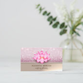 Carte De Visite Professionnel Élégant Lotus Glittery Bokeh (Debout devant)
