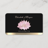 Carte De Visite Professionnel élégant Lotus, Noir (Devant)
