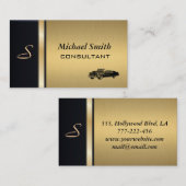 Carte De Visite Professionnel élégant luxe luxe vieil or voiture (Devant / Derrière)