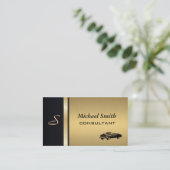 Carte De Visite Professionnel élégant luxe luxe vieil or voiture (Debout devant)