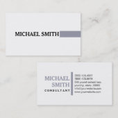 Carte De Visite Professionnel élégant Manatee Moderne Blanc clair (Devant / Derrière)