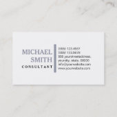 Carte De Visite Professionnel élégant Manatee Moderne Blanc clair (Dos)