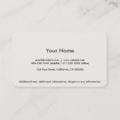 Carte De Visite Professionnel élégant métal cercle noir argent (Dos)