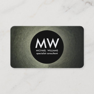 Carte De Visite Professionnel élégant métal cercle noir sphère