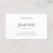Carte De Visite Professionnel Élégant Modèle moderne Design simple (Dos)