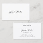 Carte De Visite Professionnel Élégant Modèle moderne Design simple (Devant / Derrière)