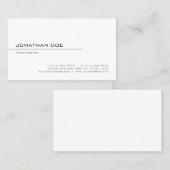 Carte De Visite Professionnel Élégant Modèle Moderne Simple (Devant / Derrière)