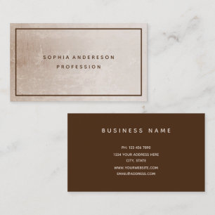 Carte De Visite Professionnel Élégant Moderne Beige Brown Affair