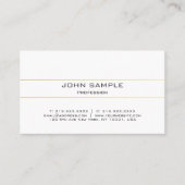 Carte De Visite Professionnel Élégant Moderne Blanc Or (Devant)
